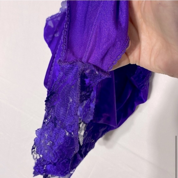 Vintage Purple Satin & Lace Teddy Lingerie With Sheer Jacket M - Picture 9 of 15